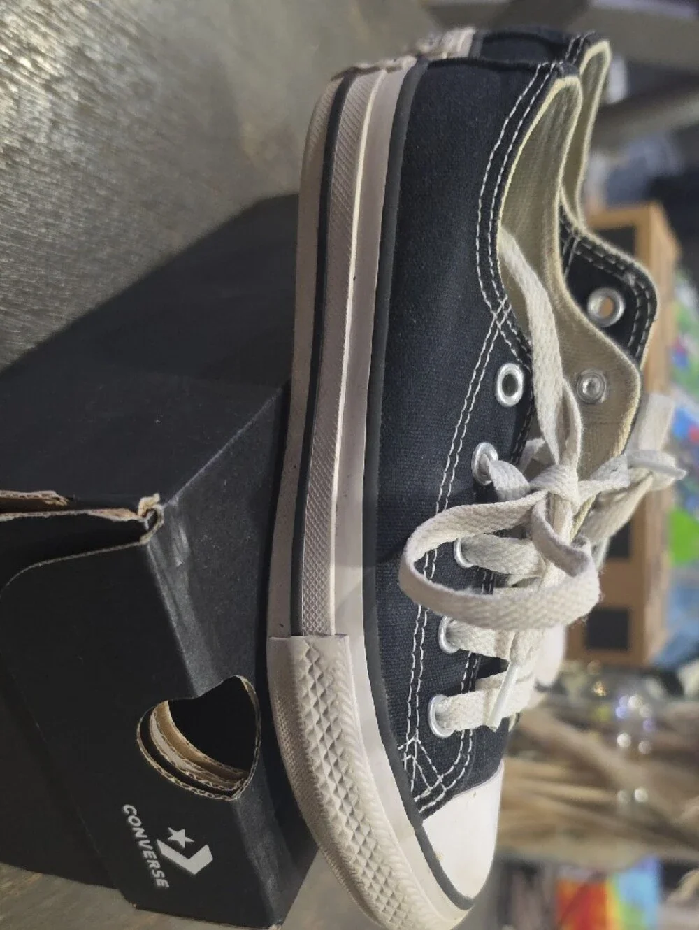 Converse Kids Low Top Sneakers - Black and White